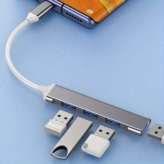 Hub USB-C 4 Puertos — OTG, Compatible con Mac y PC | PureDesk™