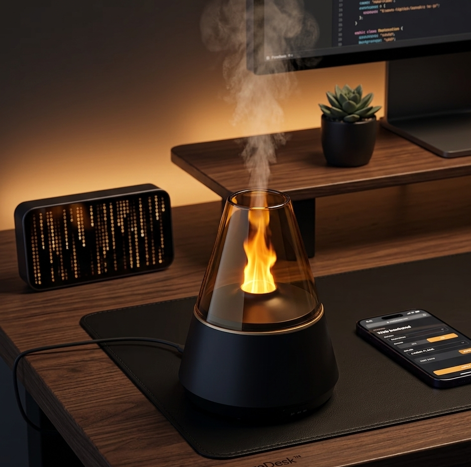PureFocus™ Humidificador Ambiental de Llama LED
