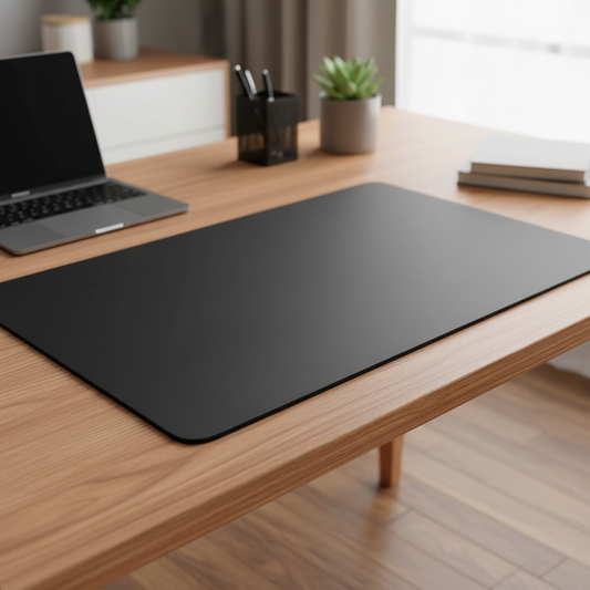 Alfombrilla PureDesk™ en escritorio de madera profesional