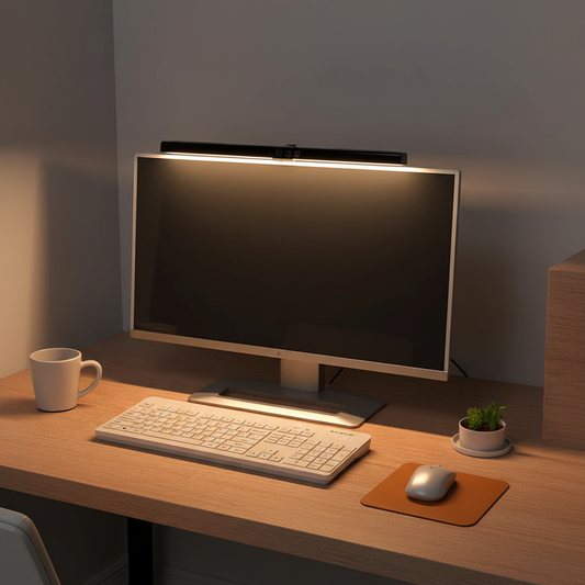 Lámpara LED PureLight™ en escritorio de madera profesional